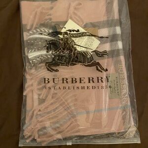 Burberry Soft Pink and Gray Check Scarf